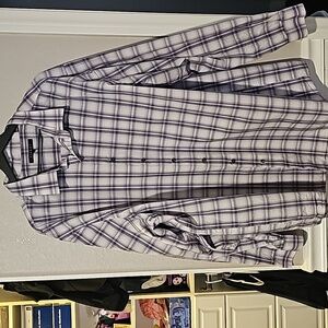 DXL Synrgy 3XLT Purple Plaid Dress Shirt – Men’s Big & Tall NWOT